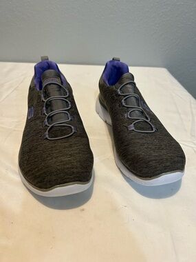 Gray Slip-On skechers Summits Quick Getaway 7.5